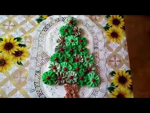 Текстильная ёлочка-панно
