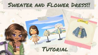 Cute Layered Hoodie and Dainty Garden Dress Custom Design Tutorial ACNH Animal Crossing