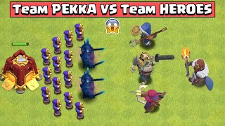 Team PEKKA Vs Team HEROES in Clash of Clans | P.E.K.K.A Vs Heroes | Siege Barracks | Clash of Clans