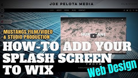 Adding Video to your Wix Home Page