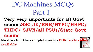 MCQs on DC Machines| part-1|electro magno