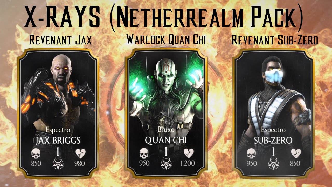 MKX XRAYS Netherrealm Pack Revenant Jax, Revenant SubZero, Warlock
