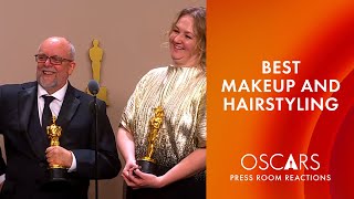 Best Makeup and Hairstyling | 'Poor Things' | Oscars 2024 Press Room Speech