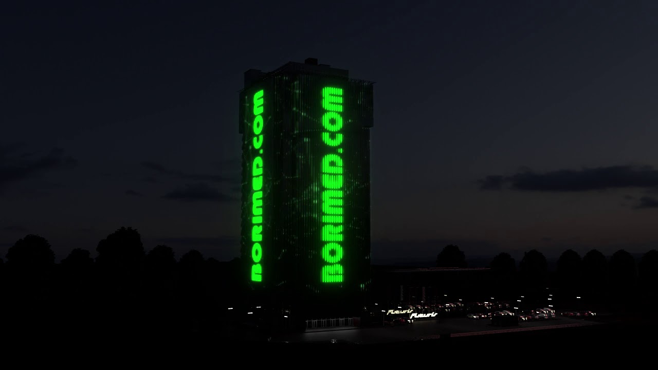 Реклама на фасаде бизнес центра Футурис - YouTube