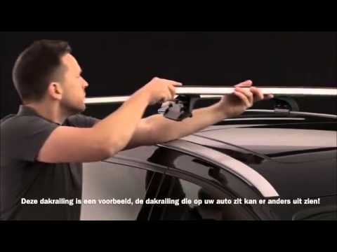 Thule dakdragers 753 monteren (voor auto's met dakrailing) - YouTube