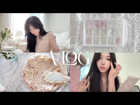 Soft daily vlog⨾ ༊ | 현실적인 일상 브이로그, 공부&여름 베이킹˚˖𓍢ִ🍓. ݁