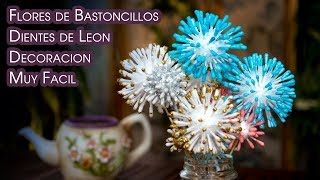 Flores de Bastoncillos de Color Dientes de Leon Decoracion Muy Facil