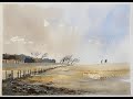 Paint A Simple Loose Watercolour Landscape & Figures, Watercolor Tutorial, Cuckmere Haven Beach