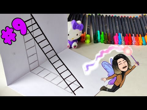 How to Draw a 3D Ladder -  როგორ დავხატოთ მარტივად „კიბე 3D-ში “