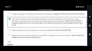 Answer key | Unit 2 | Session 1 | Activity 6 | The Roll Of Experimentation and Argumentation Trainin