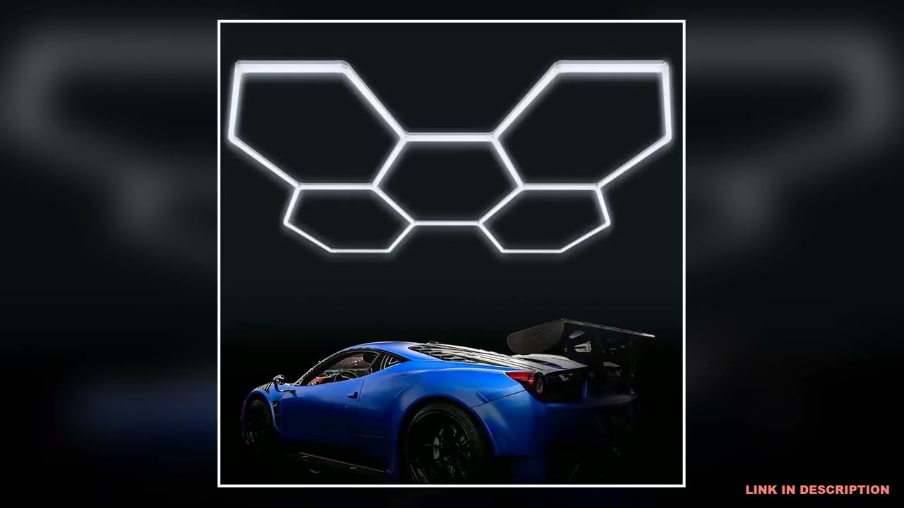 Hexagon Garage Lights192W 21000LM5 Grids Garage Hexagon Led Lights7000K Honeycomb Lights Ceiling
