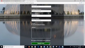Student Registration Form With Transparent Background using Html and css | Student Registration Form