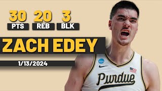 Zach Edey Purdue Boilermakers 30 PTS 20  REB 3 BLK vs Penn State Nittany Lions