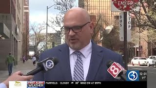 VIDEO: Former New Haven chief discusses his larceny case outside of court
