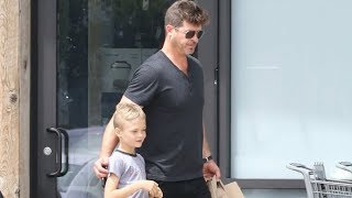 Robin Thicke And Son Julian Having Fun In The Porsche On Memorial Day!
