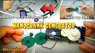 How to make a Handcrank Generator from geared d.c. motor