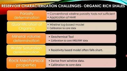 Webinar on Challenges in Petrophysical Characterization of Organic Rich Shales &Tight Sands.