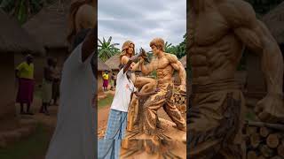 Extreme Wood Sculpting – Sharp Chisel Precision #work #sculpture #woodworking #viralvideo #artist