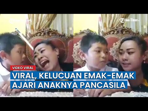 Kelucuan Emak - emak Ini Ajari Anaknya Membaca Pancasila, Sampai Darah Tinggi