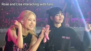 Rosè and Lisa interacting with fans at Manila concert #blackpink #blink #lisa #rosè #trending