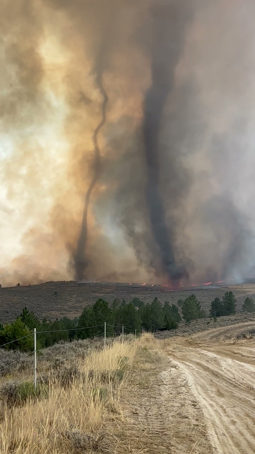 Tornados Spin Up From Remington Fire On Fence Creek || ViralHog