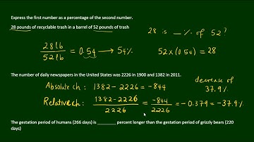 Percentages Absolute Relative Change
