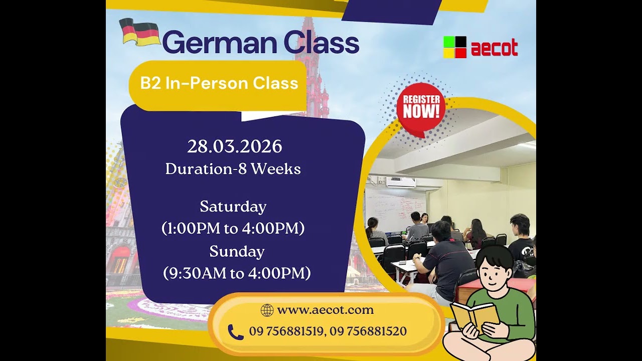 📚 B2 In-Person Class – 28.03.2026 ဖွင့်လှစ်မည်