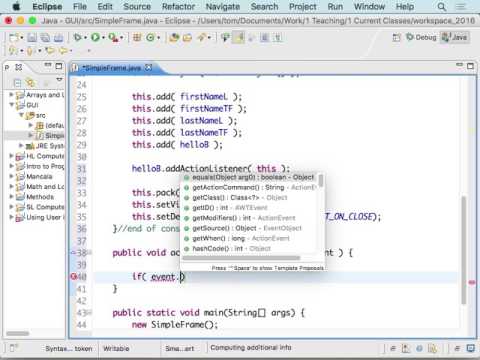 Java Adding ActionListener to a GUI - YouTube