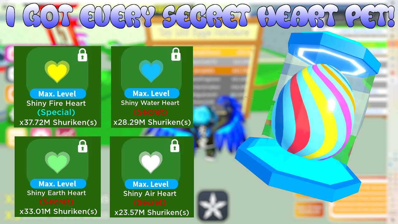 I GOT EVERY SECRET HEART PET OUT OF THE NEW 5M EGG IN NINJA CLICKER / 1st ON LEADERBOARD / Grinder