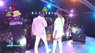 Diamond platnumz akimkatia Tanasha Donna kwenye pre-party ya tumewasha tour dar es salaam