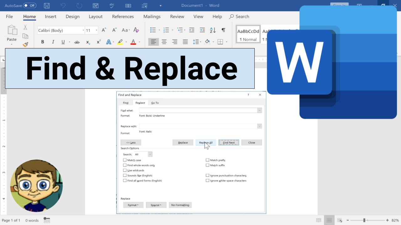 find and replace formatting in word 2013