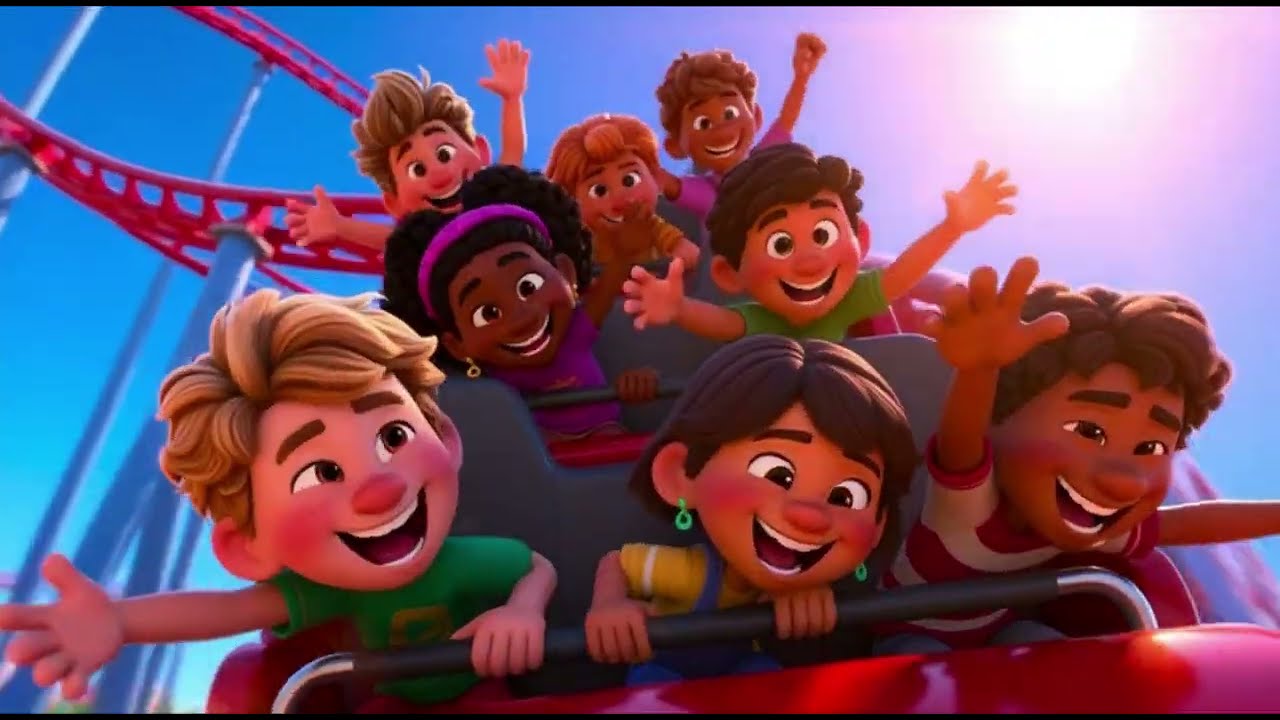 The Rainbow Roller Coaster 🎵🌈 | Fun Kids 3D Animated Song | Playful Nursery Rhyme