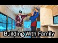 Building A Home With My Family | Finishing Cedar Ceiling in Bus Conversion