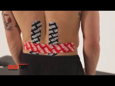 Тейпирование поясничного отдела спины от RockTape (H -образный способ)