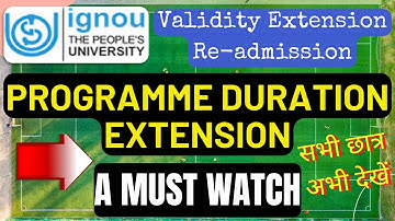 IGNOU Re-admission/Programme Validity Extension Notice