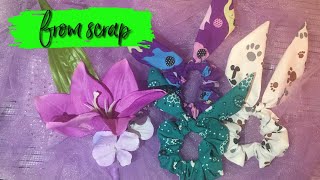 DIY Bow Scrunchies from scrap fabric