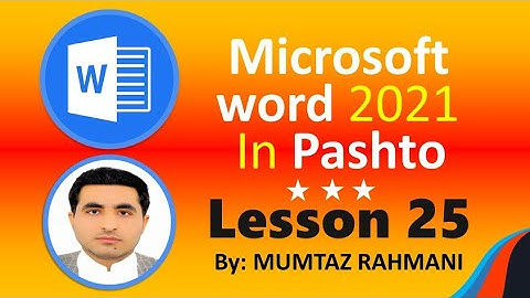 MS Word 2021 Tutorial In Pashto - Lesson 25 - Footnotes and Endnotes