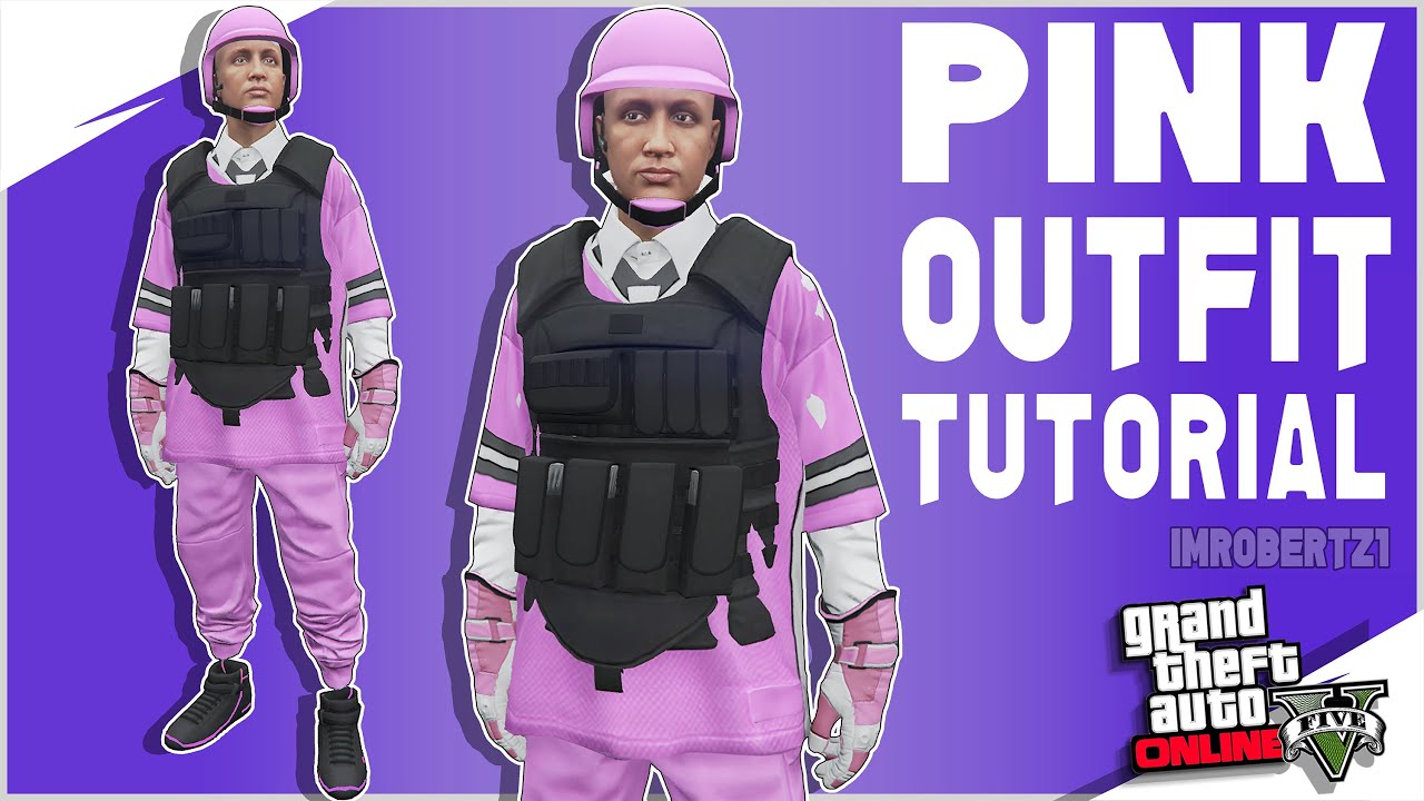 GTA 5 PINK Joggers Black Body Armor Outfit Tutorial Tryhard Pink Jersey