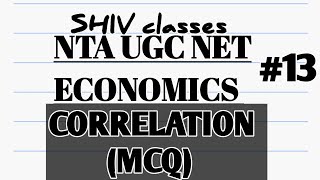 MCQ on Correlation||UGC NET ECONOMICS||by Shivangi Bhatt @SHIVclasseseconomics Wealth
