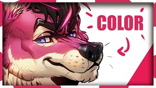 🔴HOW TO COLOR FURRY HEADSHOT FOR BEGINNERS STEP BY STEP ✨Art Tutorial Photoshop screenshot 1