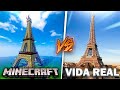 Torre Eiffel en Minecraft VS Torre Eiffel en la VIDA REAL