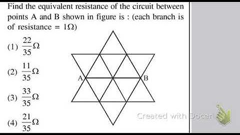 Find the equivalent resistance of the circuit between points A and B shown in figure is : ( each bra