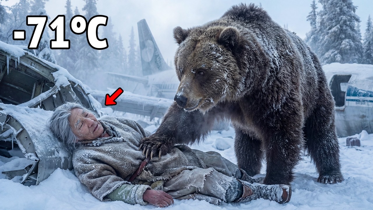 −71°C Siberian Crash… A Wild Bear Found an Old Woman Still Breathing