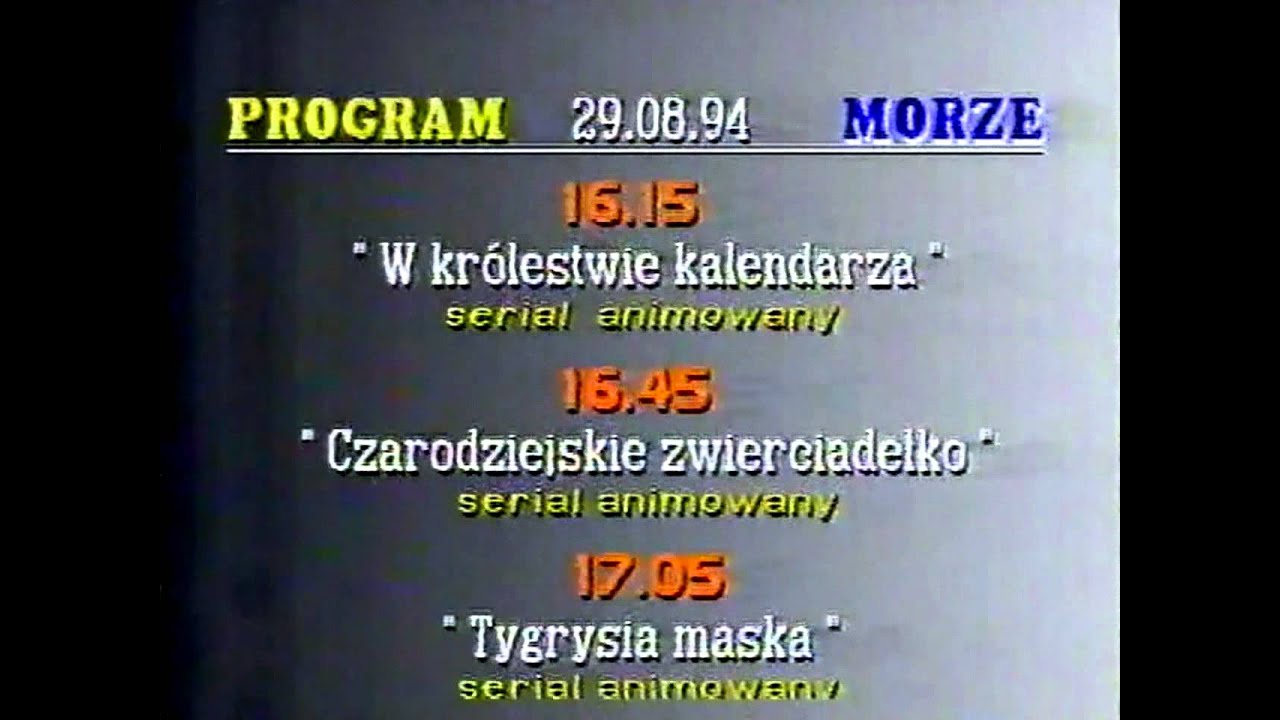 OSTATNI PROGRAM DNIA PTV MORZE na 29 sierpnia 1994r.