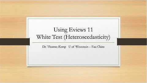 White Test in Eviews (Heteroskedasticity)
