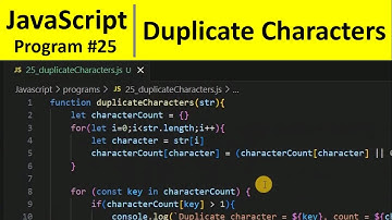 JavaScript Program 25 - Find Duplicate Characters in a String in JavaScript