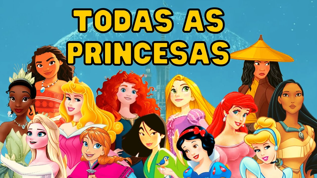 ESPECIAL} Pintar Desenho das Princesas Ariel Cinderela Tiana e Mulan 