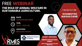 RMIS Webinar The Role of Animal Welfare in Sustainable Agriculture