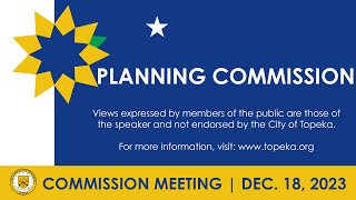 Planning Commission Meeting December 18th, 2023