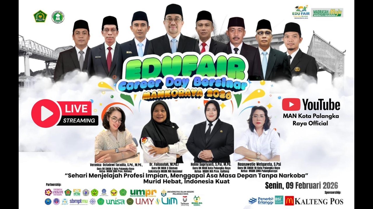 🔴 LIVE STREAMING | EDUFAIR CAREER DAY BERSINAR MANKORAYA 2026 | Senin, 9 Februari 2026